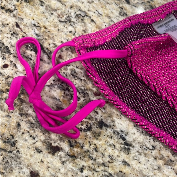 Good American Swim Always Fits Tiny Ties Metallic Bikini Bottoms NWT - Picture 7 of 12